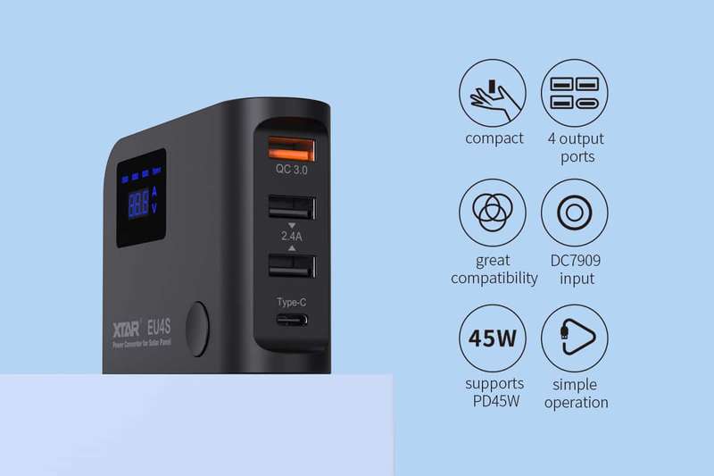 XTAR EU4S 45W 4-USB Charging Station for Devices