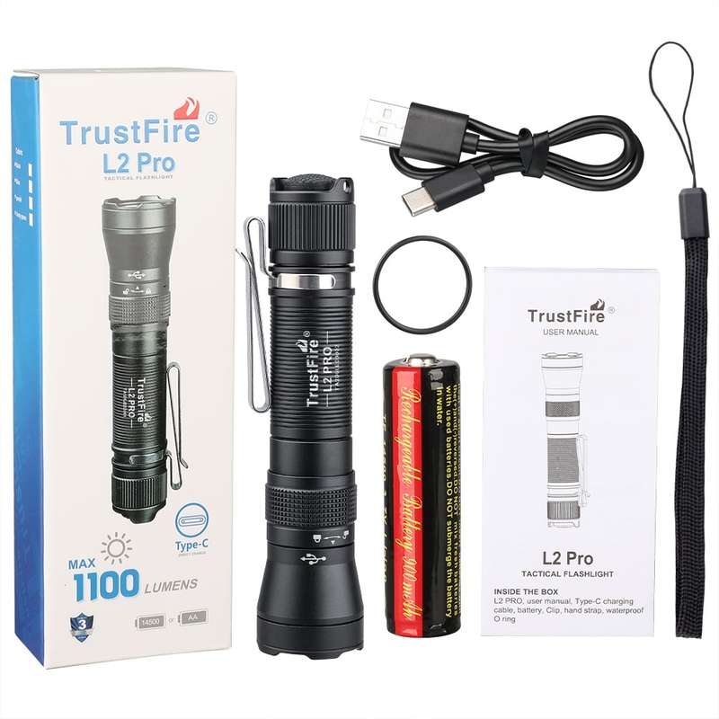 TrustFire L2PRO 1100 Lumens Tactical Flashlight with 242m Throw