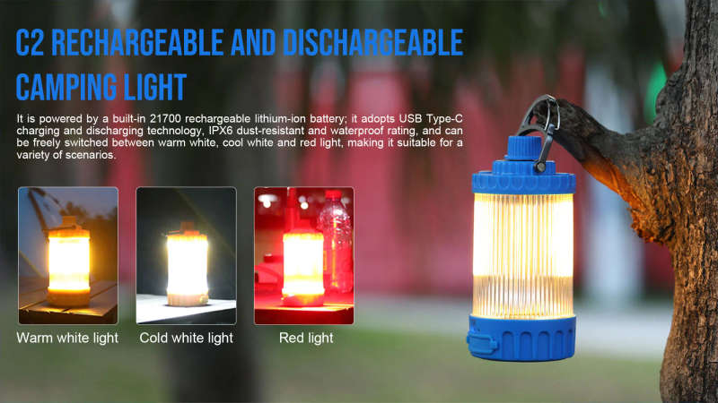 TrustFire C2 Rechargeable Camping Lantern 500LM Portable LED Light