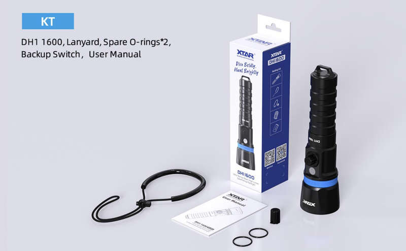 XTAR Hunter DH1 1600 Lumens Dive Light for Spearfishing
