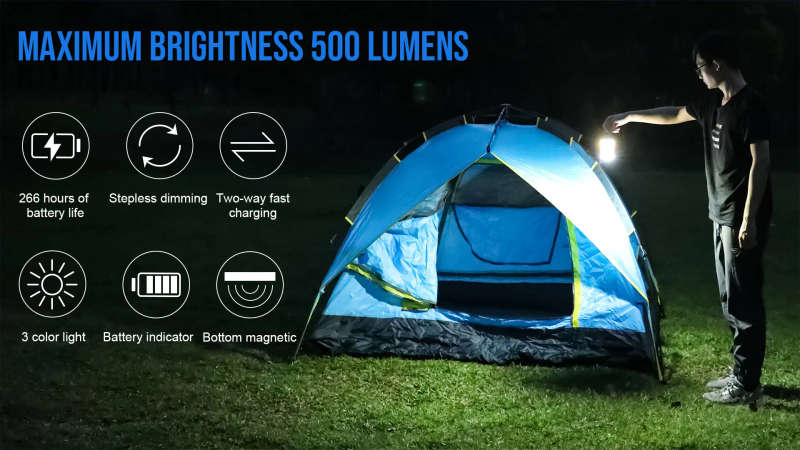 TrustFire C2 Rechargeable Camping Lantern 500LM Portable LED Light