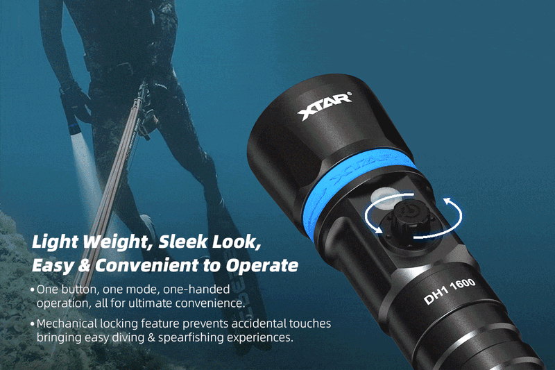 XTAR Hunter DH1 1600 Lumens Dive Light for Spearfishing