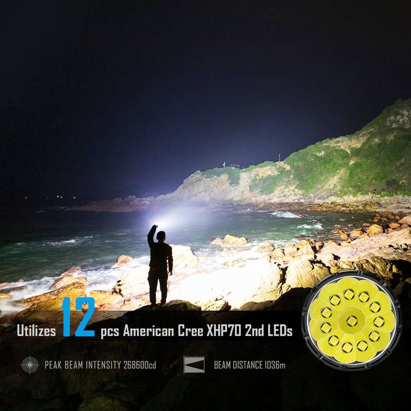 Imalent MS12 Mini-C 65000 Lumen 1036m Throw Rechargeable LED Searchlight