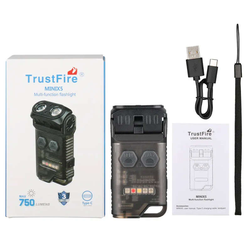 TrustFire MiniX5 Multifunctional EDC Flashlight  750 Lumens, 95m Throw