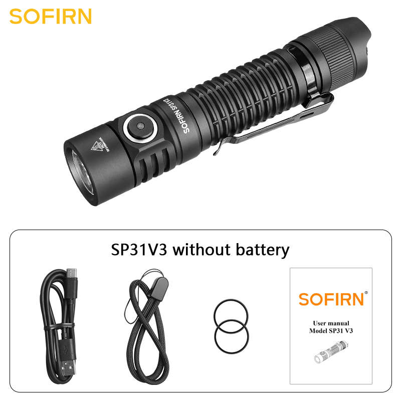 Sofirn SP31V3 2000 Lumen 269m Throw Rechargeable Flashlight with 18650 Battery