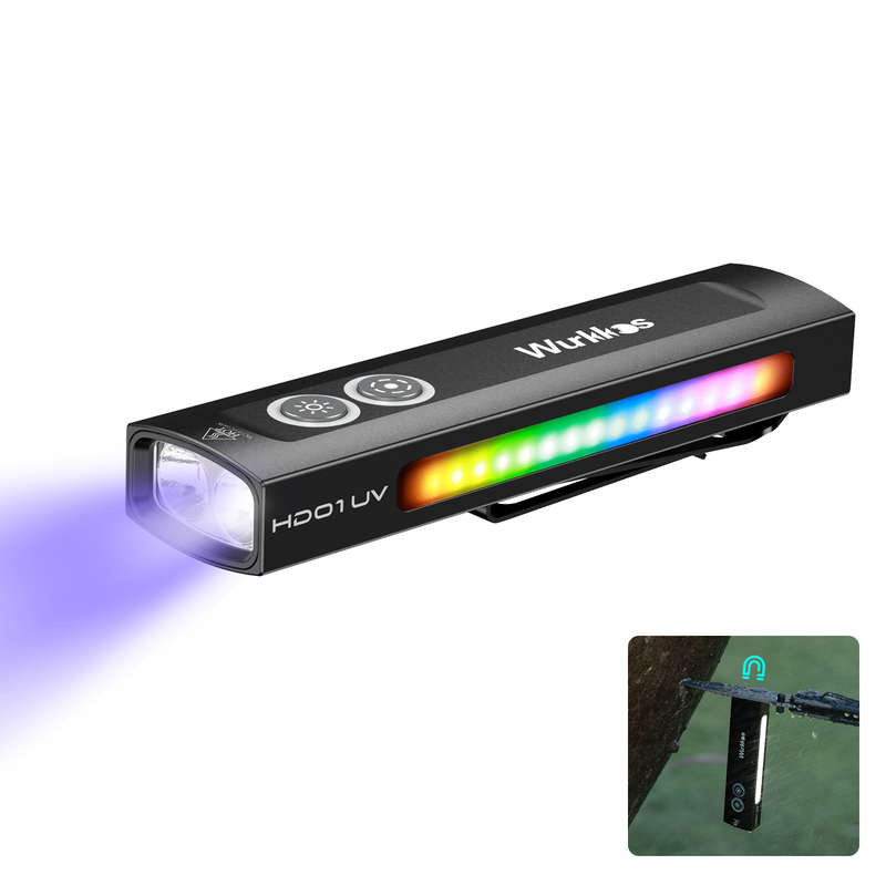 Wurkkos HD01 UV 1200 Lumen 157m Throw Rechargeable EDC Flashlight with Built-in Battery