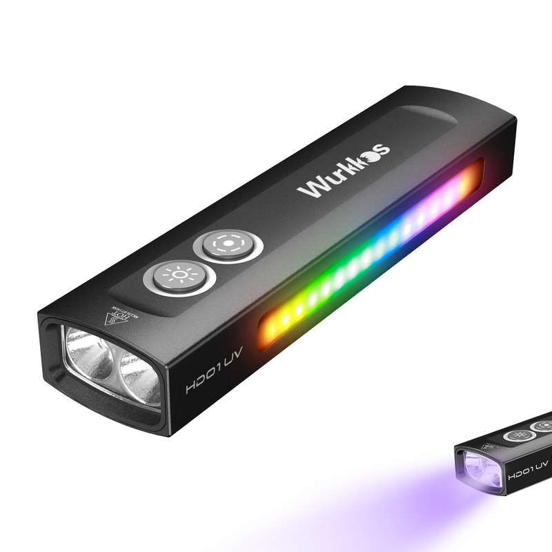 Wurkkos HD01 UV 1200 Lumen 157m Throw Rechargeable EDC Flashlight with Built-in Battery