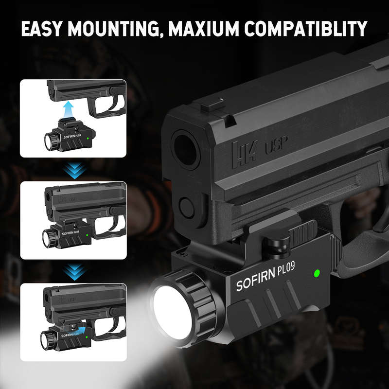Sofirn PL09 1600 Lumen 212m Throw Rechargeable Pistol Light with Built-in Battery