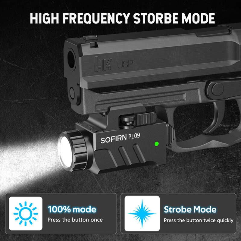 Sofirn PL09 1600 Lumen 212m Throw Rechargeable Pistol Light with Built-in Battery
