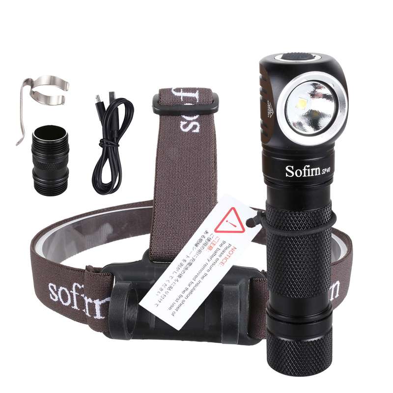Sofirn SP40 1200 Lumen 136m Throw Rechargeable Headlamp with 18650 Battery