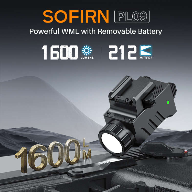 Sofirn PL09 1600 Lumen 212m Throw Rechargeable Pistol Light with Built-in Battery