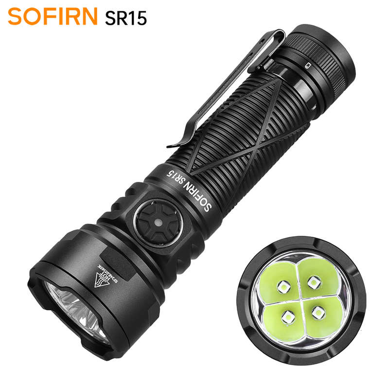 Sofirn SR15 4500 Lumen 510m Throw Rechargeable Flashlight with 21700 Battery