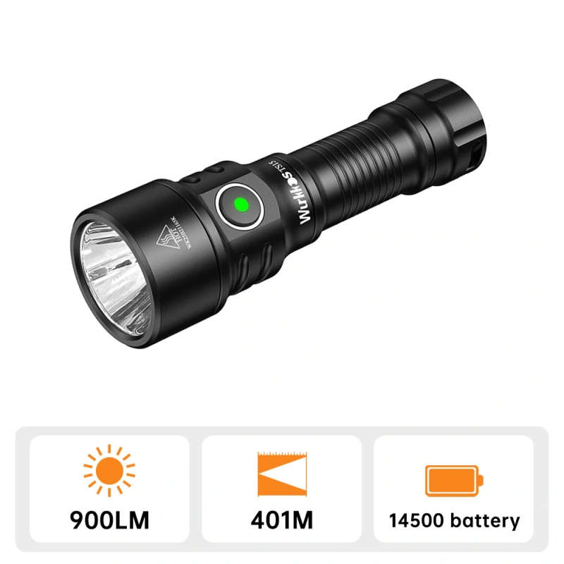 Wurkkos TS15 900 Lumen 401m Throw Rechargeable Mini Flashlight with 14500 Battery