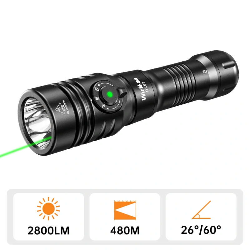 Wurkkos DL03 2800 Lumen 480m Throw Rechargeable Diving Flashlight with 21700 Battery