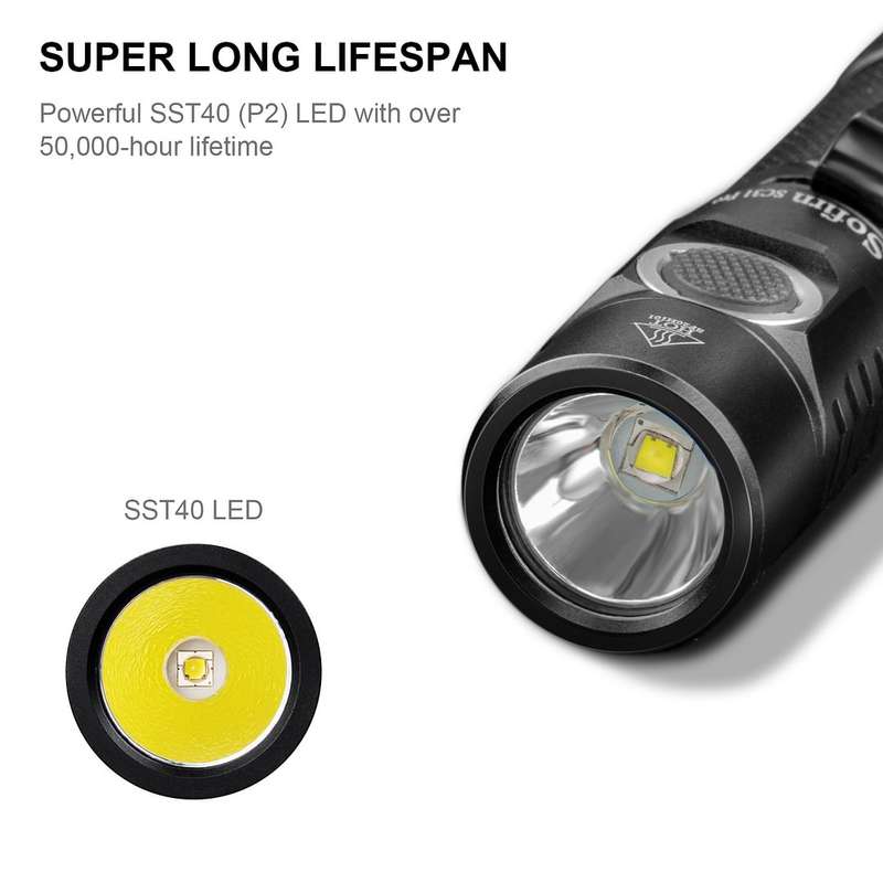 Sofirn SC31 Pro 2000 Lumen 255m Throw Rechargeable Flashlight with 18650 Battery