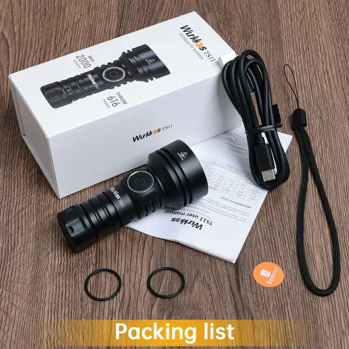 Wurkkos TS11 2000 Lumen 616m Throw Rechargeable Mini Flashlight with 18350 Battery
