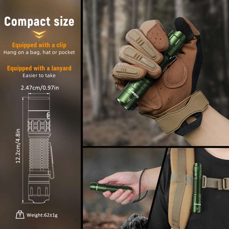 Wurkkos TD02 2000 Lumen 254m Throw Rechargeable Tactical Flashlight