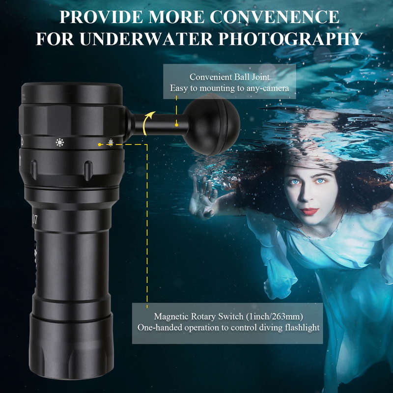 Wurkkos DL07 4180 Lumen +1000mW UV 77m Throw Rechargeable Diving Flashlight with 26650