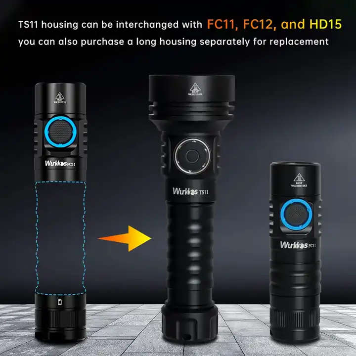 Wurkkos TS11 2000 Lumen 616m Throw Rechargeable Mini Flashlight with 18350 Battery