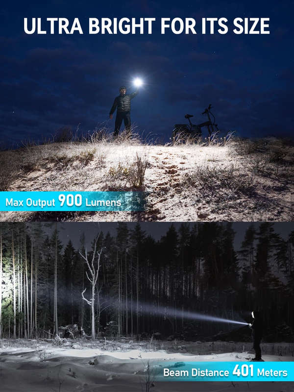 Wurkkos TS15 900 Lumen 401m Throw Rechargeable Mini Flashlight with 14500 Battery