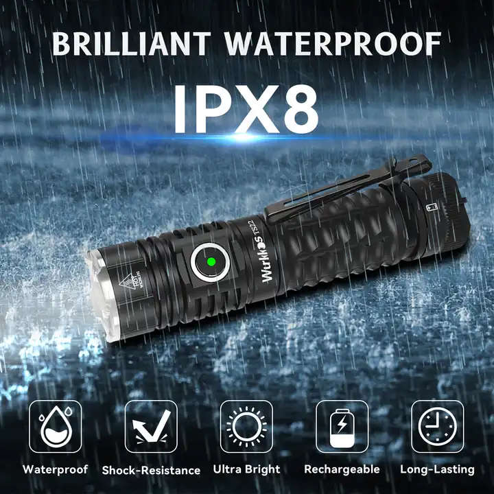Wurkkos TS22 4500 Lumen 191m Throw Rechargeable Flashlight with 21700 Battery
