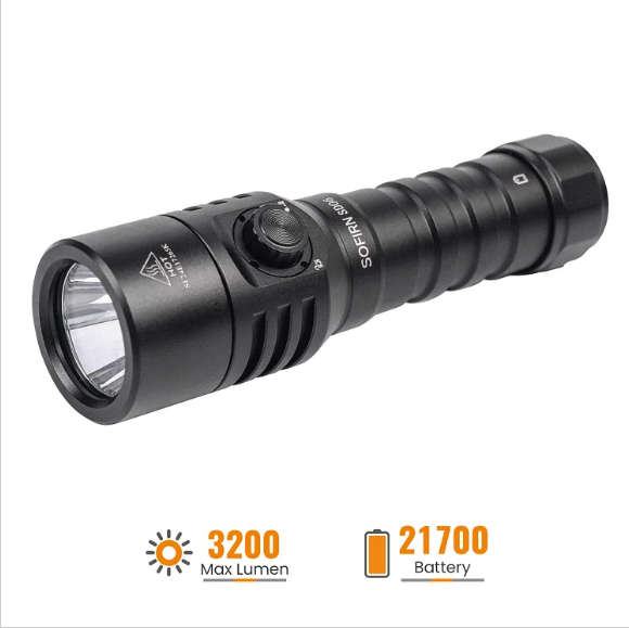 Sofirn SD06 3200 Lumen 472m Throw Rechargeable Diving Flashlight with 21700 Battery