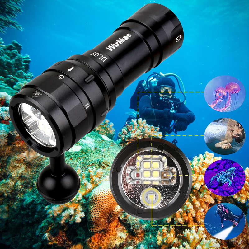 Wurkkos DL07 4180 Lumen +1000mW UV 77m Throw Rechargeable Diving Flashlight with 26650