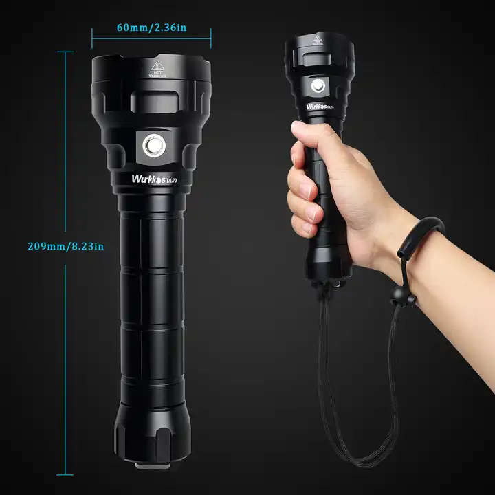 Wurkkos DL70 13000 Lumen 505m Throw Rechargeable Diving Flashlight with 2x 26650