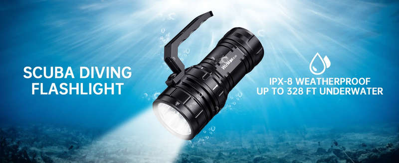 Wurkkos DL06 15000 Lumen 555m Throw Rechargeable Diving Flashlight with 3x 21700 Batteries