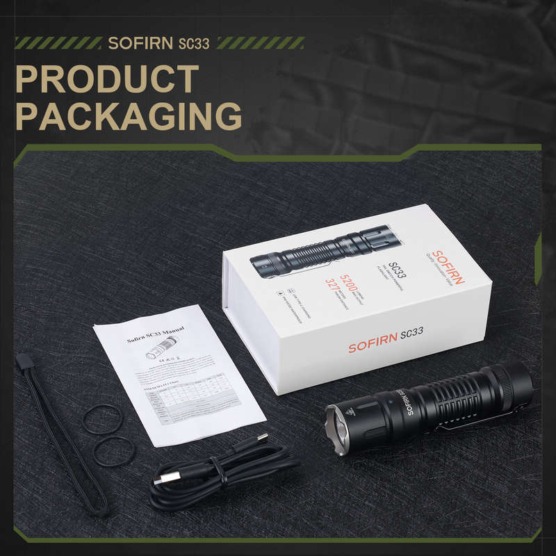 Sofirn SC33 5200 Lumen 327m Throw Rechargeable Flashlight with 21700 Battery