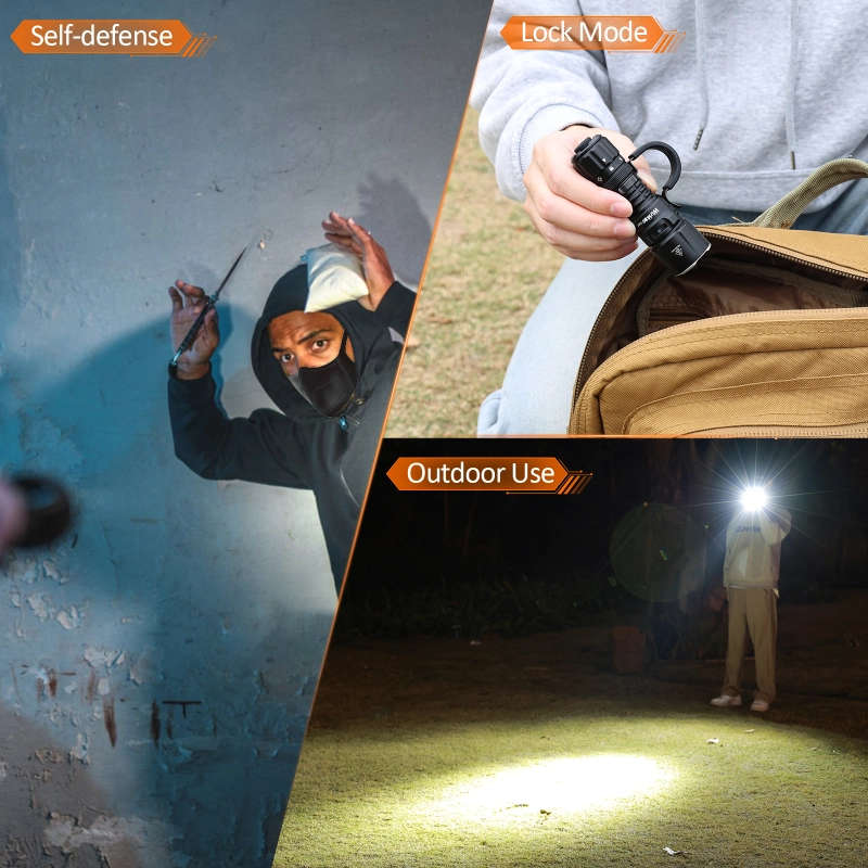 Wurkkos TD07 1300 Lumen 350m Throw Rechargeable Tactical Flashlight with 18350 Battery
