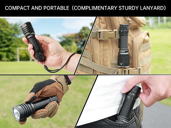Wurkkos TS23 5000 Lumen 482m Throw Rechargeable Tactical Flashlight with 21700 Battery