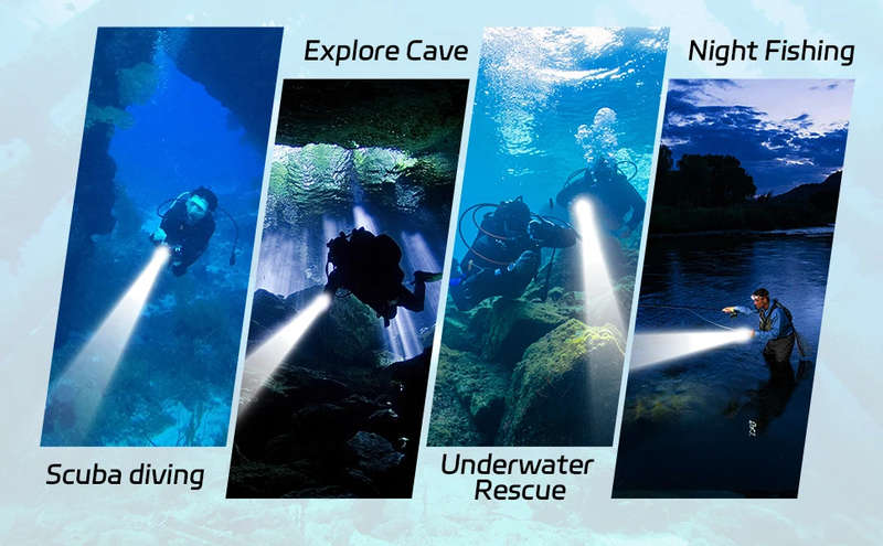 Wurkkos DL02 3000 Lumen 480m Throw Rechargeable Diving Flashlight with 21700 Battery