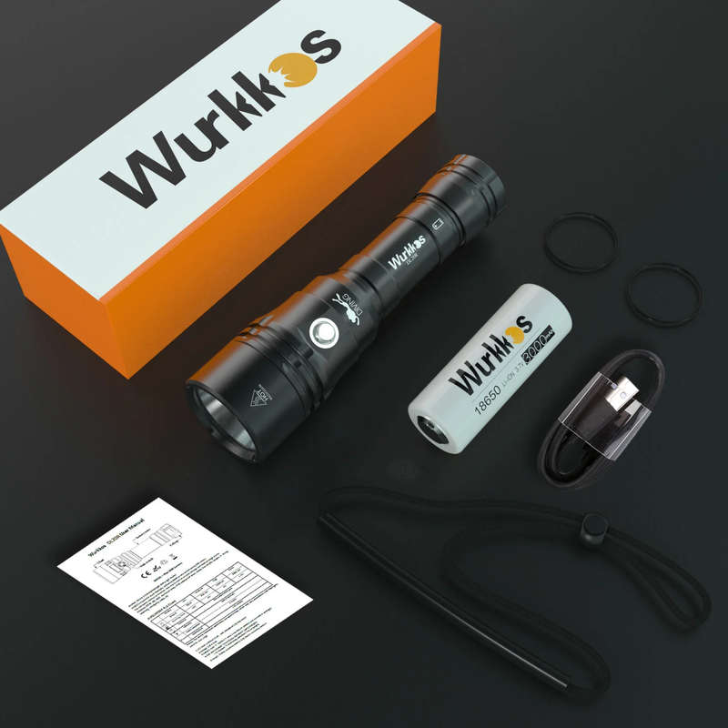Wurkkos DL20R 3200 Lumen 249m Throw Rechargeable Diving Flashlight with 18650 Battery