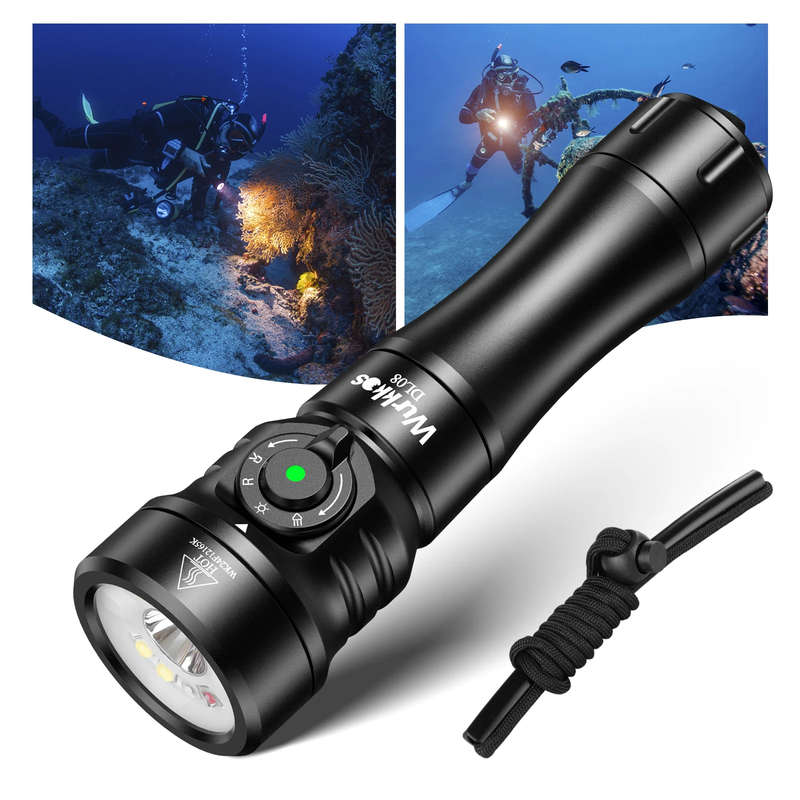 Wurkkos DL08 3600 Lumen 274m Throw Rechargeable Diving Flashlight with 21700 Battery