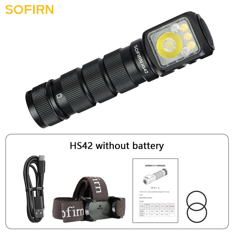 Sofirn HS42 2100 Lumen 176m Throw Rechargeable Headlamp with 18650 Battery