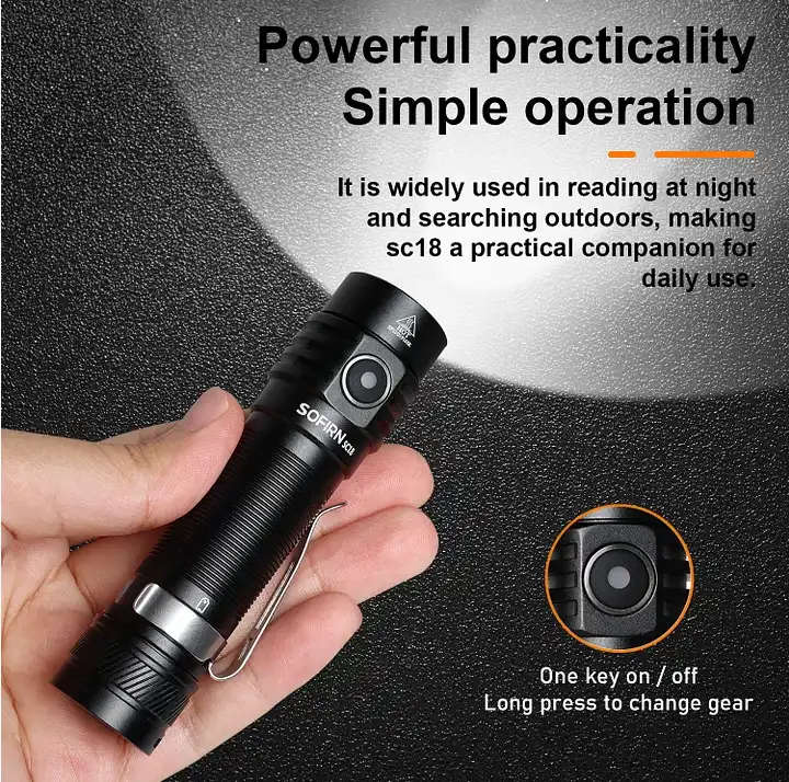 Sofirn SC18 1800 Lumen 217m Throw Rechargeable EDC Flashlight