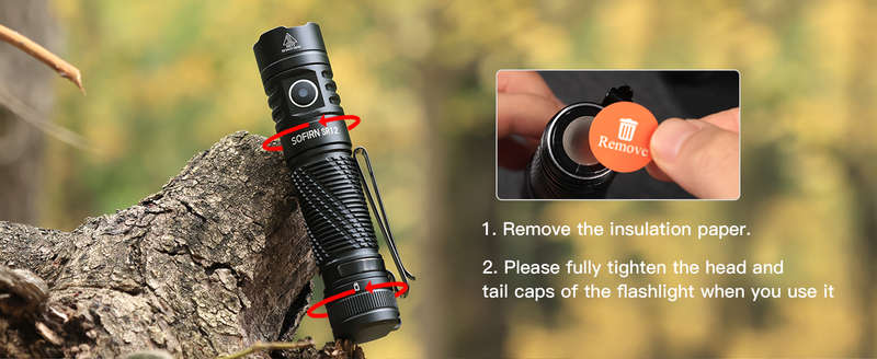 Sofirn SR12 1450 Lumen 130m Throw Rechargeable Flashlight with 18650 Battery