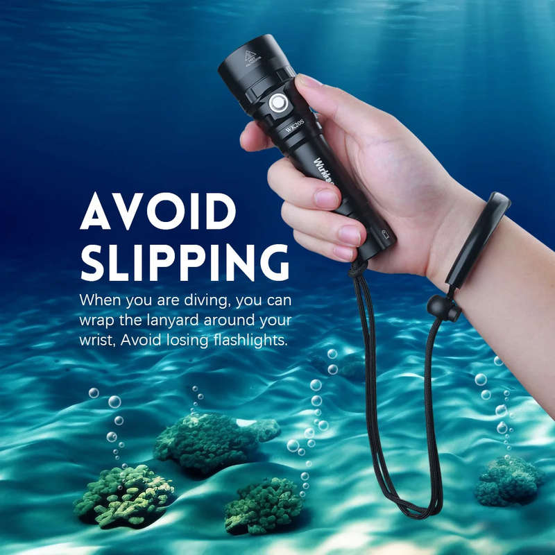 Wurkkos WK20S 2000 Lumen 363m Throw Rechargeable Diving Flashlight with 18650 Battery