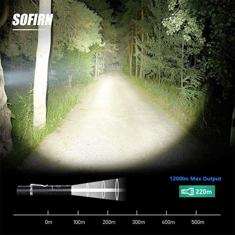 Sofirn SP31 V2.0 1200 Lumen 225m Throw Rechargeable Flashlight with 18650 Battery