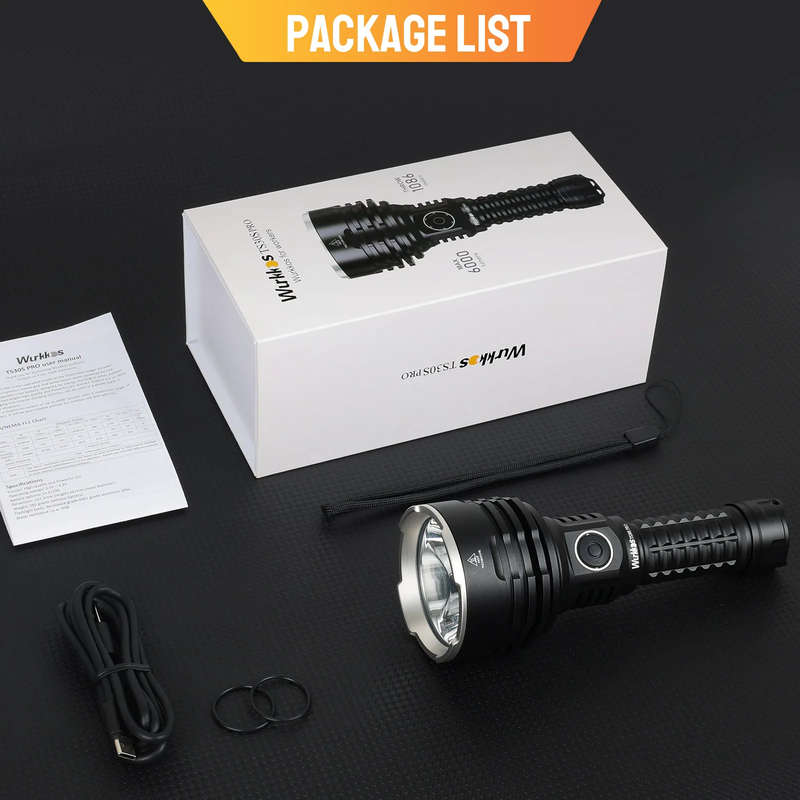 Wurkkos TS30S Pro 6000 Lumen 1065m Throw Rechargeable Flashlight with 21700 Battery