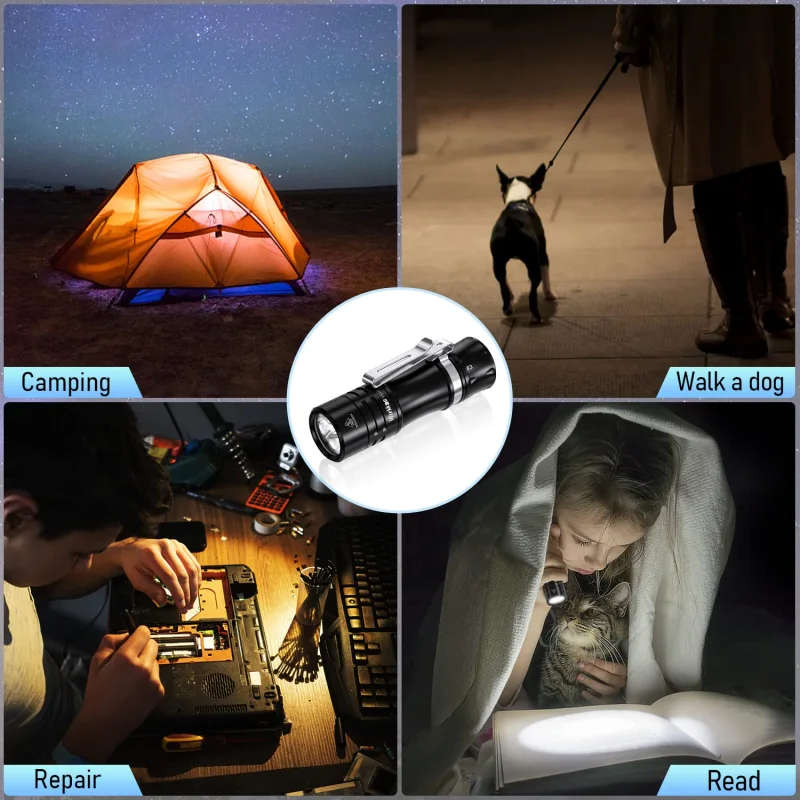 Wurkkos TS10 1400 Lumen 130m Throw Rechargeable Mini EDC Flashlight