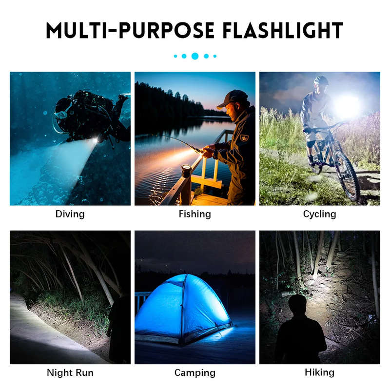 Wurkkos WK20S 2000 Lumen 363m Throw Rechargeable Diving Flashlight with 18650 Battery