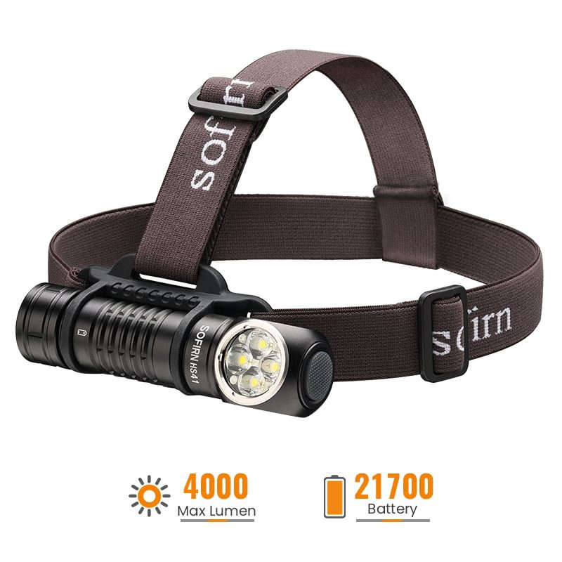 Sofirn HS41 4000 Lumen 325m Throw Rechargeable Headlamp with 21700 Battery