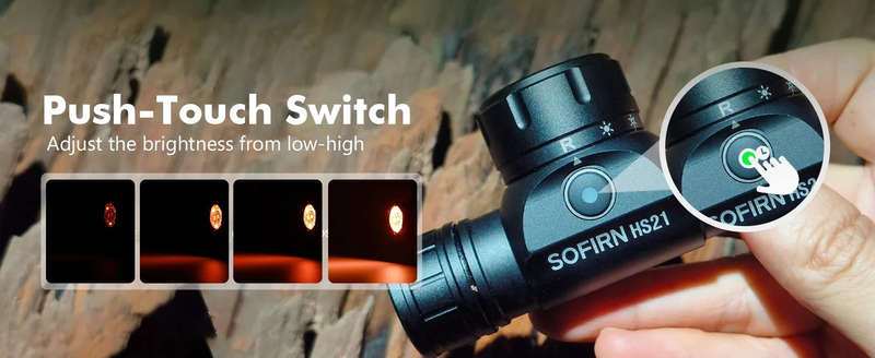 Sofirn HS21 2200 Lumen 230m Throw Rechargeable Headlamp with 18650 Battery