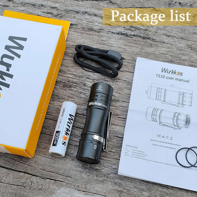 Wurkkos TS10 1400 Lumen 130m Throw Rechargeable Mini EDC Flashlight