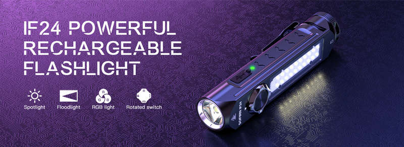 Sofirn IF24 2000 Lumen 251m Throw Rechargeable Flashlight with 18650 Battery