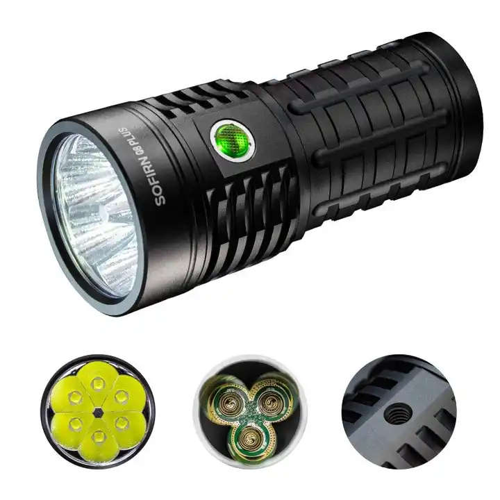 Sofirn Q8 Plus 16000 Lumen 554m Throw Rechargeable Flashlight with 3x 21700 Batteries