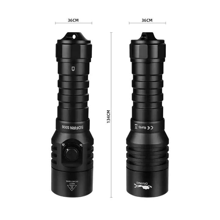 Sofirn SD06 3200 Lumen 472m Throw Rechargeable Diving Flashlight with 21700 Battery