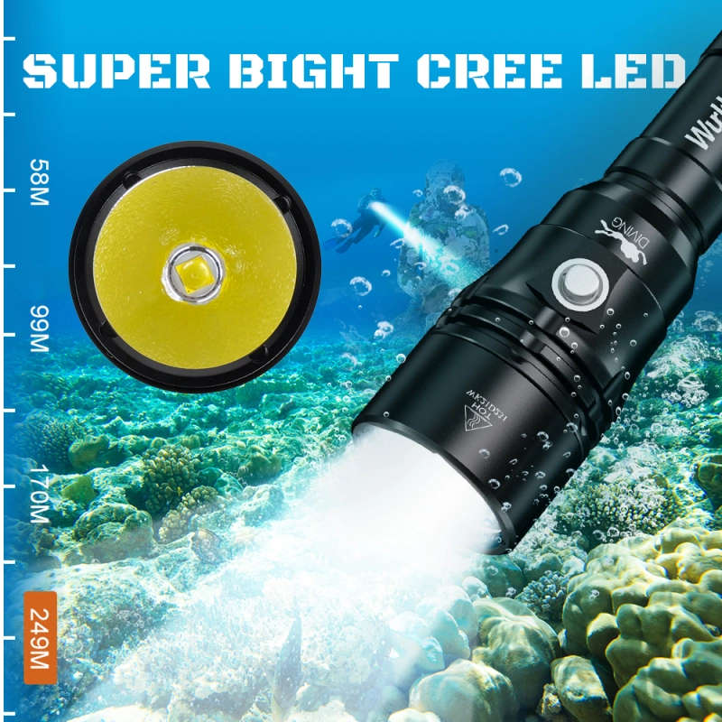 Wurkkos DL20R 3200 Lumen 249m Throw Rechargeable Diving Flashlight with 18650 Battery